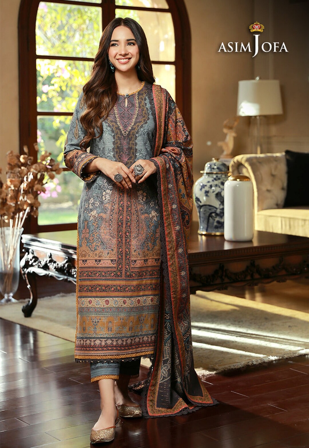 Asim Jofa Embroidered Pakistani Khaddar Dress main image 0
