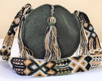 Mayan Morel Handbag, Hippie Crossbody Bag, Boho Bag, Hemp Bag, Morel Bag, Boho Handbag, Tassel Bag, Crochet Crossbody Bag, Mexican Morel Bag