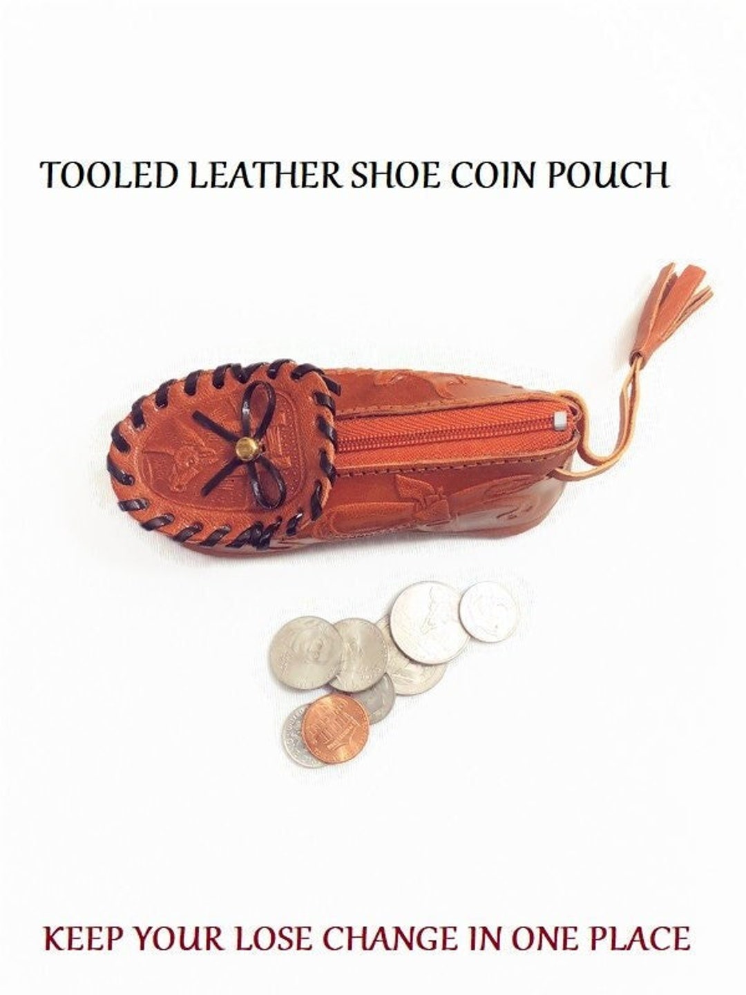 Buy Shoe Coin Pouch Tooled Coin Purse Leather Coin Pouch Online in India -  Etsy