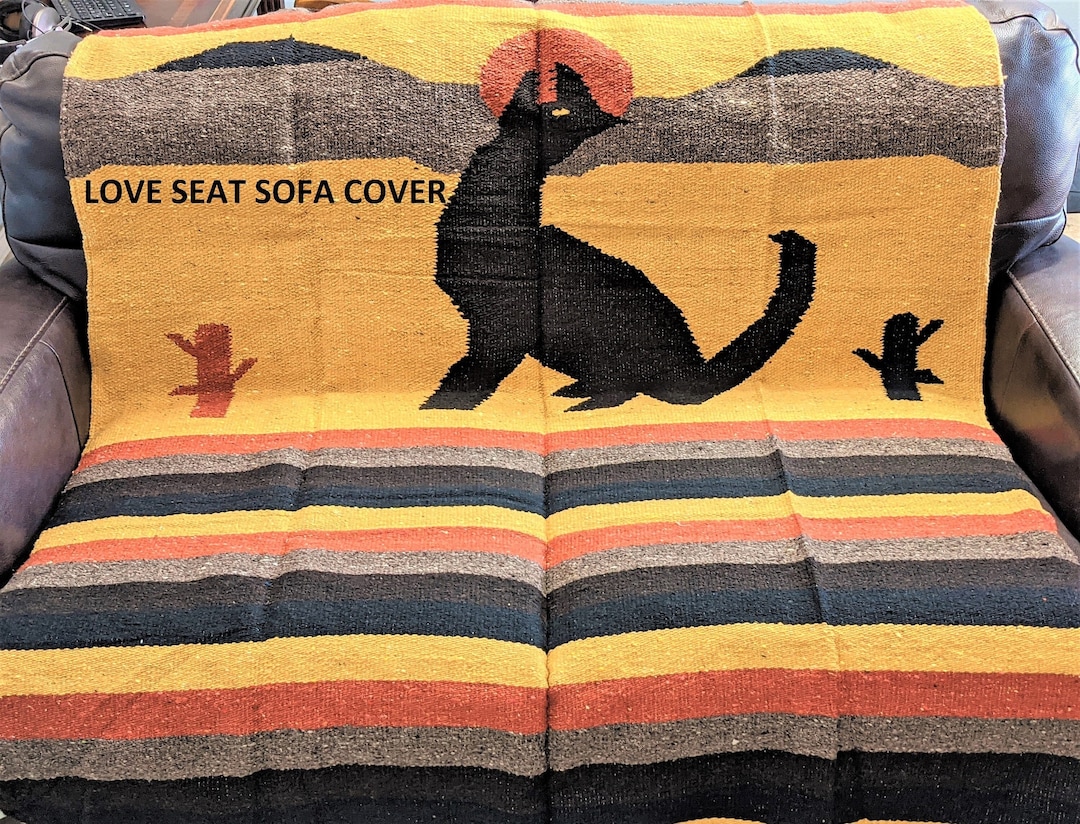 Coyote Blanket Mexican Blanket Animal Blanket Southwest Etsy