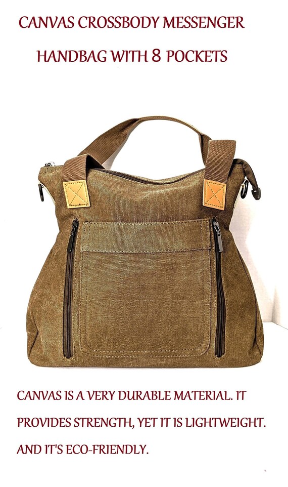 Canvas Crossbody Bag Crossbody Tote Bag Canvas Tote Bag Travel Bag Messenger Handbag Canvas Handbag Large Capacity bag Large Purse Etsy