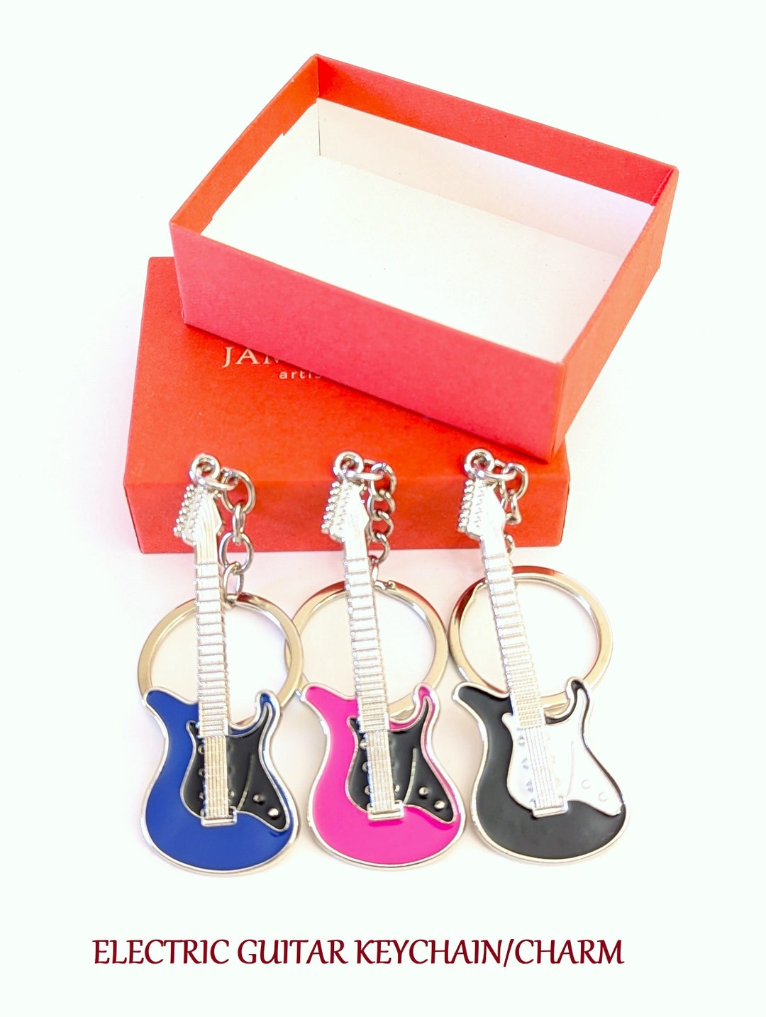 Electric Guitar Keychain: Metal Music Lover Gift - Etsy