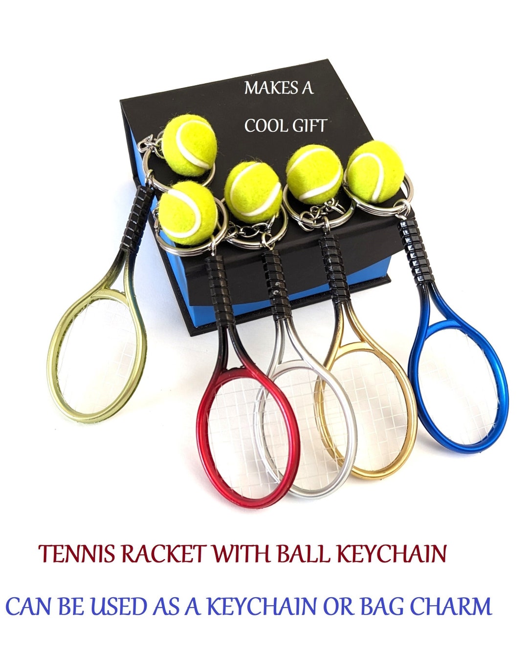 Tennis Ball Keychain, Keychain Charm, Gift for Tennis Player, Tennis