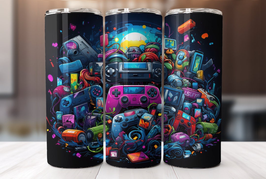 Gaming Tumbler Wrap, 20oz Skinny Gamer Tumbler Wrap PNG, Tumbler ...