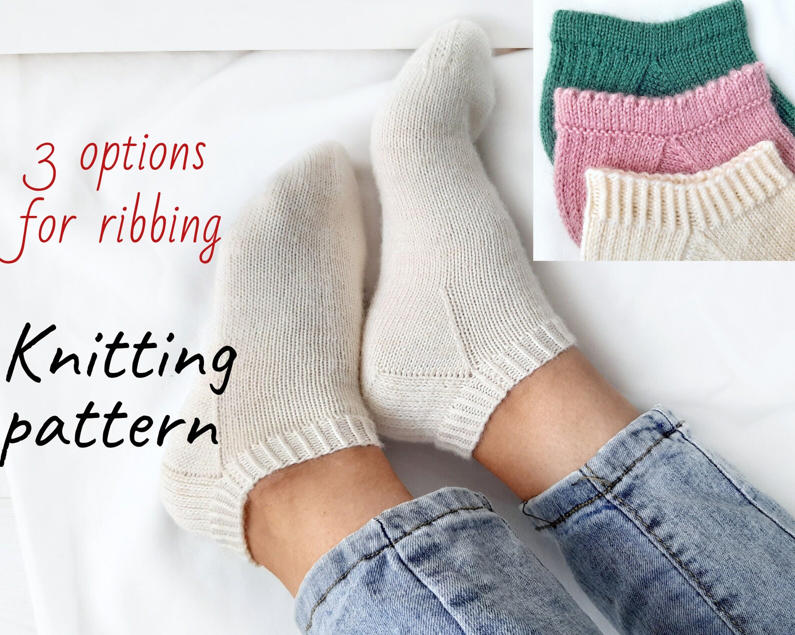 Easy Shorty Socks Knitting Pattern for Beginners in PDF Format Etsy