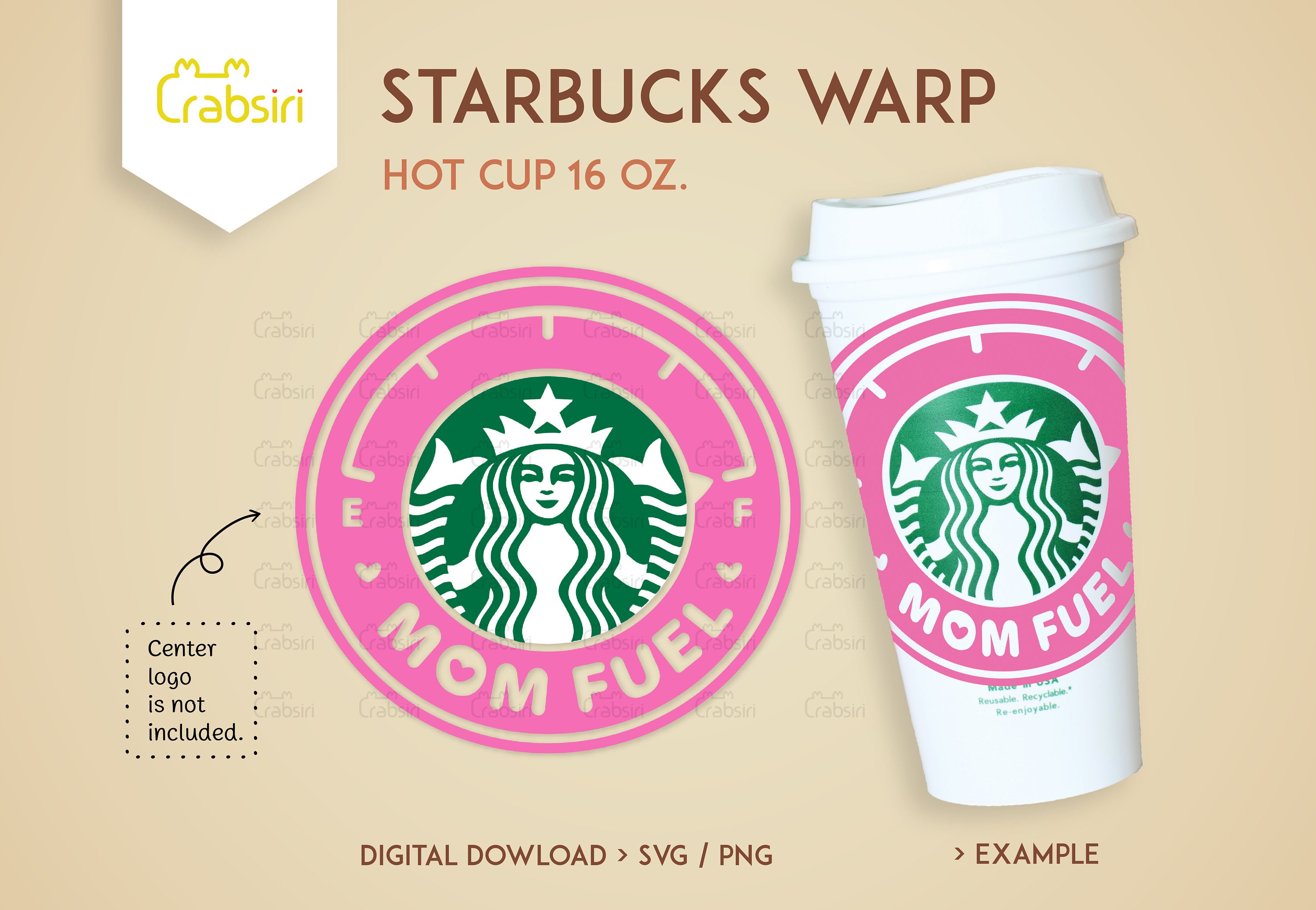 Download Hot cup Mom Fuel svg Starbucks svg Starbucks Full Wrap for | Etsy