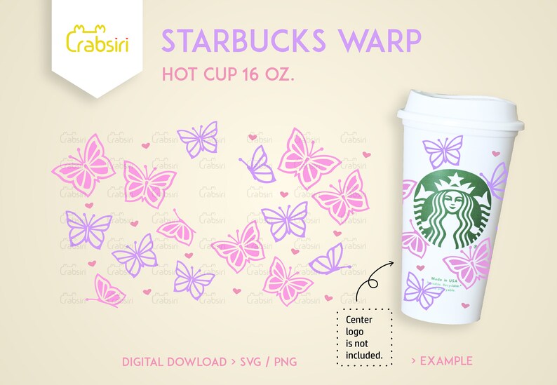 Download Starbucks Full Wrap For Hot Cup 16 Oz Starbucks Svg Hot Cup Butterfly Svg Svg File For Cricut Digital Download Clip Art Art Collectibles Sirba Communication Com
