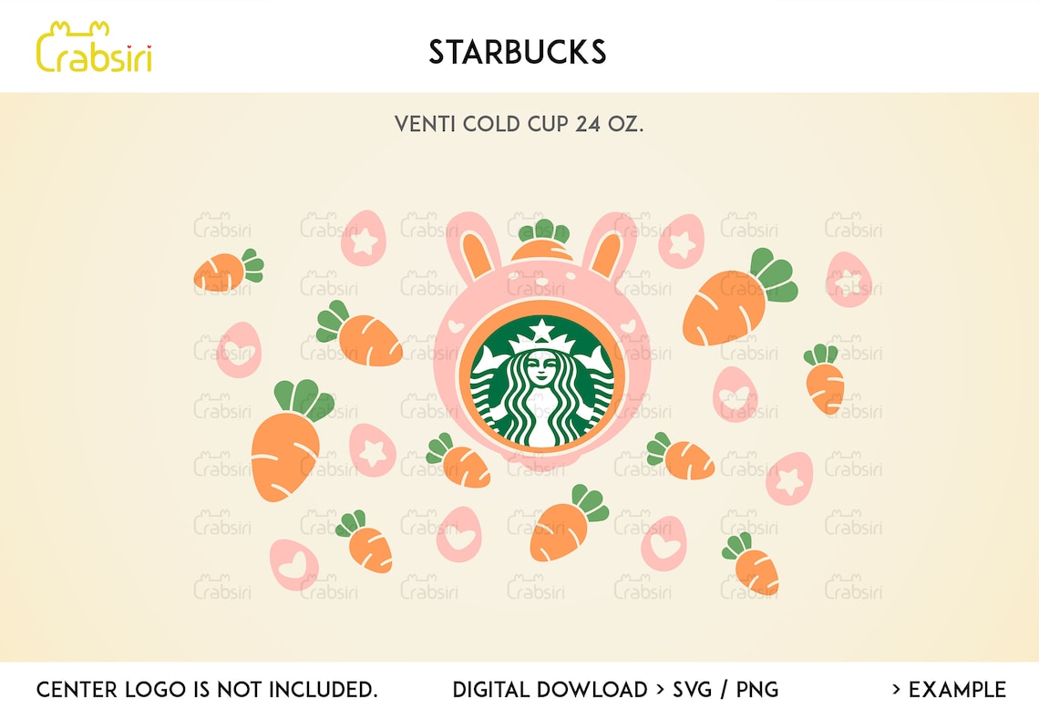 Easter Rabbit Starbucks SVG Easter Eggs SVG Starbucks Full Etsy Ireland