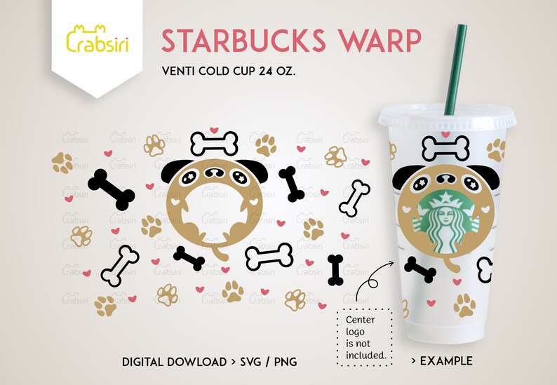 Download Digital Download Starbucks Full Wrap For Venti Cold Cup 24 Oz Dog Paws Svg Cute Dog Starbucks Svg Svg File For Cricut Clip Art Art Collectibles