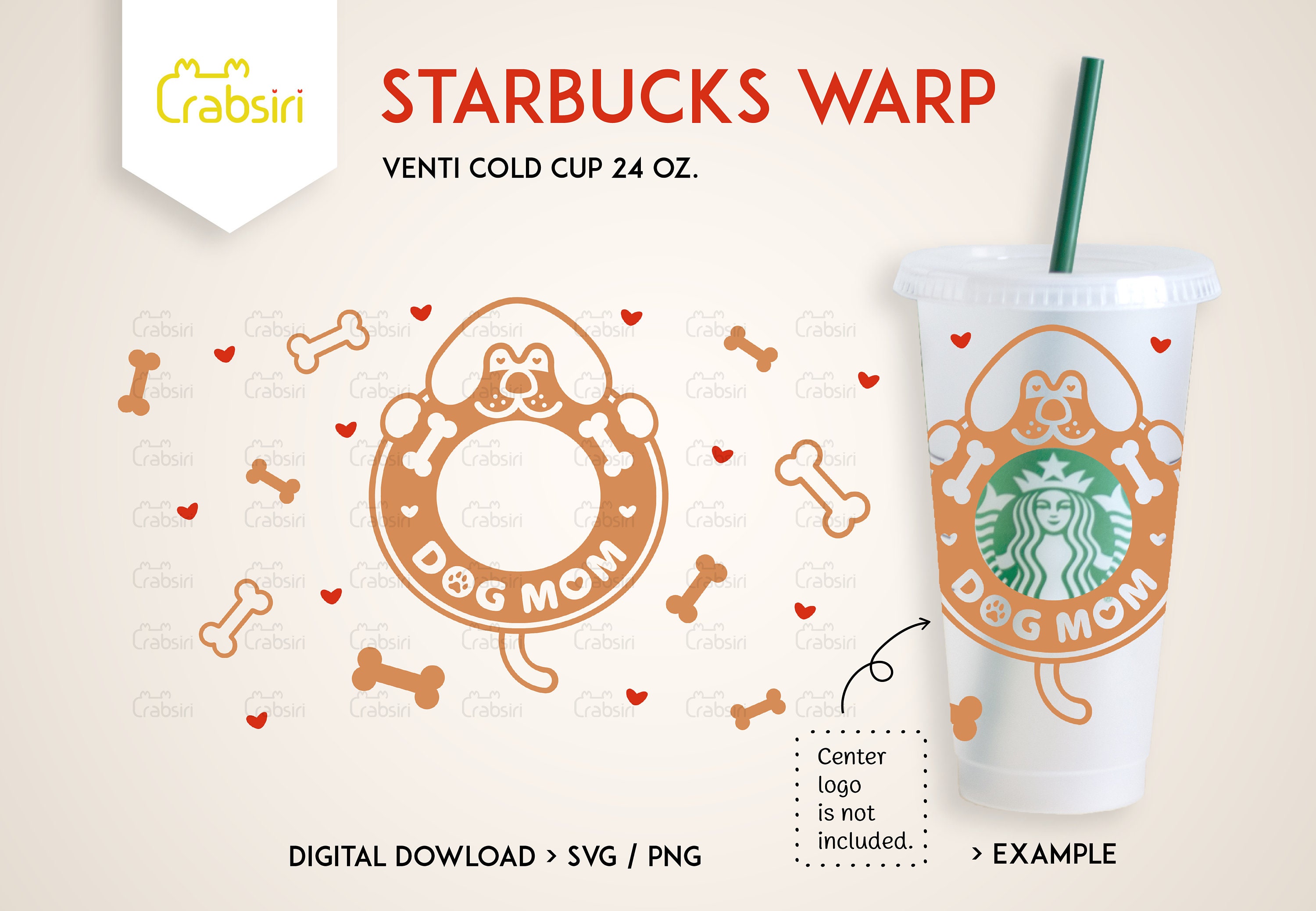 Download Dog Mom Starbucks svg Cute gift for mom Starbucks Full Wrap | Etsy