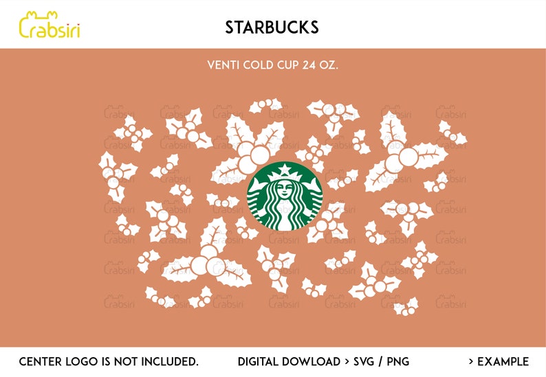 Download Holly Christmas svg Flower wrap Starbucks cup Starbucks ...