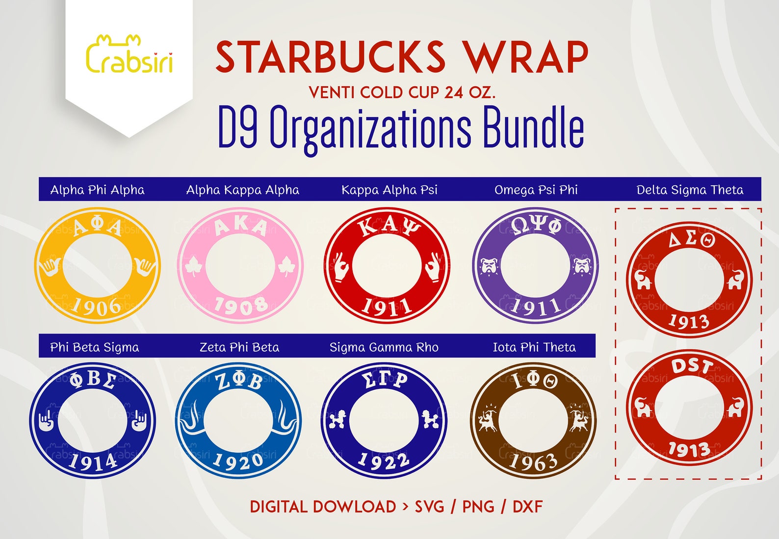 D9 Organizations Bundle SVG the Divine Nine Starbucks SVG Etsy