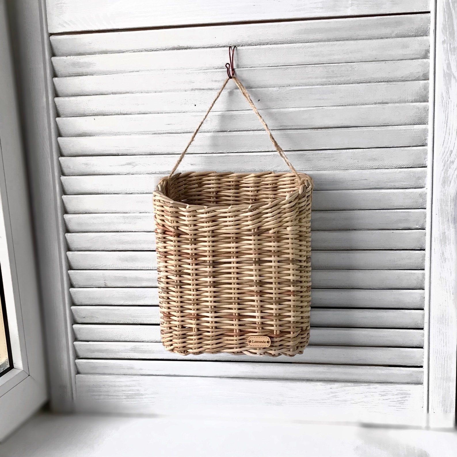 Front door basket Wicker wall basket Entryway organizer Etsy