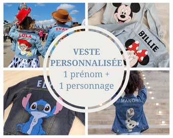 Chaqueta Disney personalizada para niños y adultos, idea de regalo de Navidad, chaqueta personalizada hecha a mano reciclada, regalo de cumpleaños