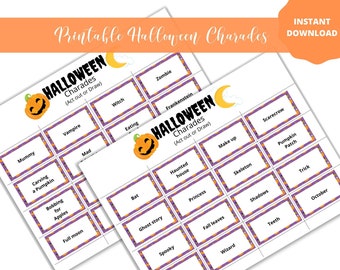 Halloween Charades Game, Printable Party Activity (Digital Download)