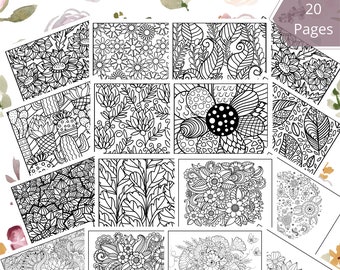 Flower Coloring Etsy