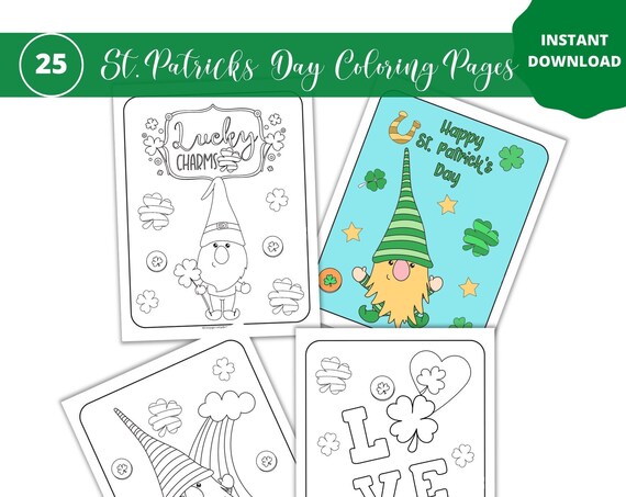 St. Patrick's Day Coloring Pages for Kids, Printable St. Patrick's Day Coloring Pages for Kids, Teens, Adults, Party Activity