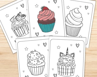 Cupcake Coloring Pages, Printable Coloring Pages, Cupcake Birthday Party Activity, Birthday Party, Kids Coloring Pages