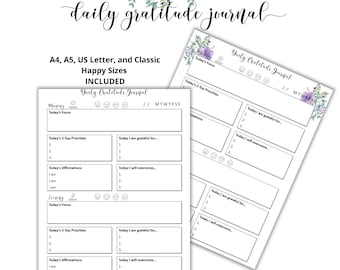Daily Gratitude Journal, Reflections, Affirmations (Digital Download)