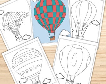 Balloon Coloring Etsy
