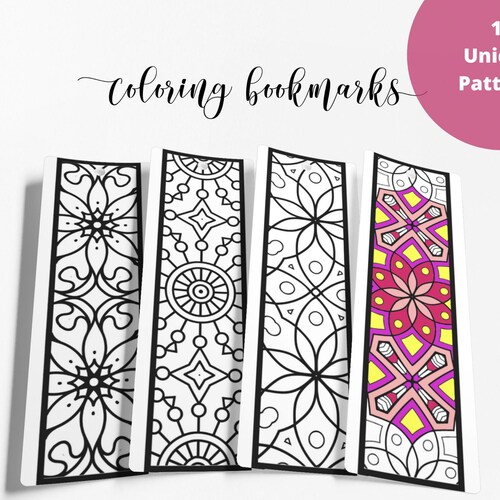 printable pattern coloring bookmarks set of 10 pattern etsy ireland