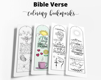 Bible Verse Coloring Bookmarks, Doodle Scripture (Digital Download)