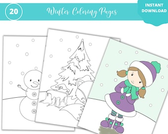 Winter Coloring Pages for Kids, Teens, Adults (PDF Download)