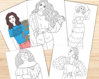 Fashion Coloring Etsy fashion coloring etsy