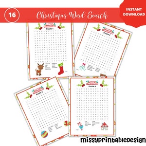 Christmas Word Search, Printable Christmas Word Find, Holiday Game, Christmas Games, Christmas Party Games, Word Search, Fun Christmas