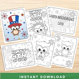 4th of July Coloring Pages, Printable Independence Day Coloring Pages,  Patriotic Coloring, PDF Instant Download, Adults, Teens, & Kids