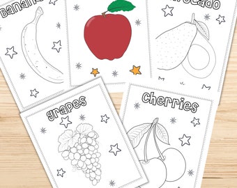 Download Fruit Coloring Pages Etsy