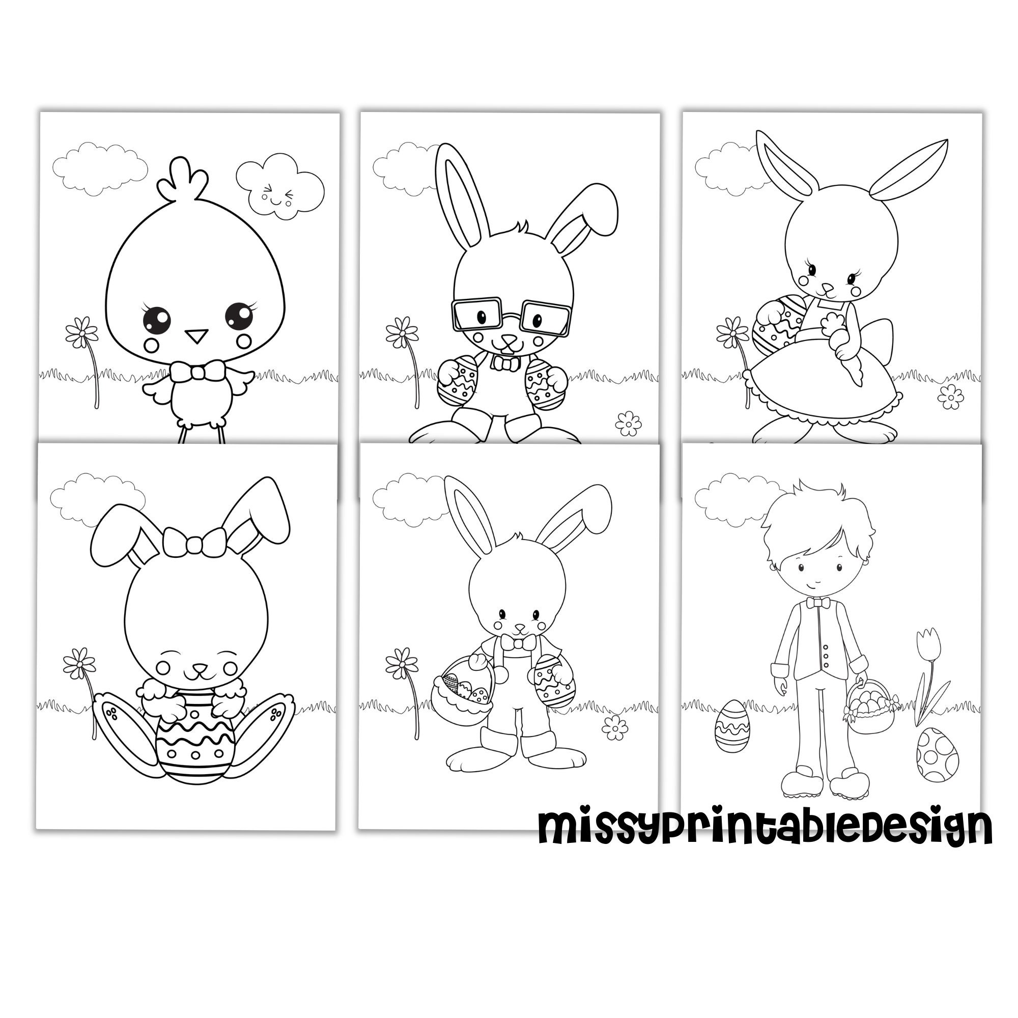 Easter Coloring Pages for Kids Printable Coloring Pages - Etsy