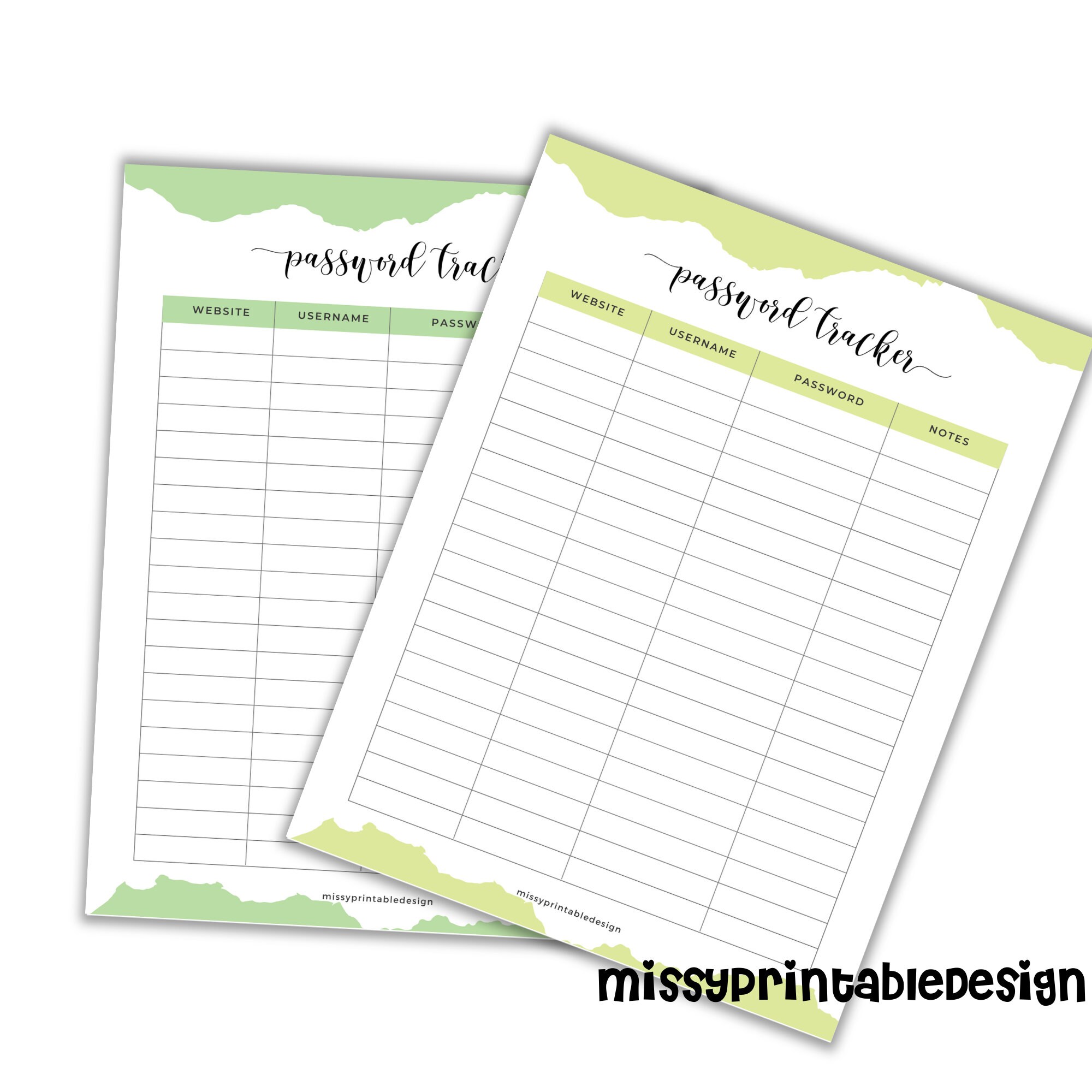 Printable Password Tracker, Website Login Organizer (digital Download ...