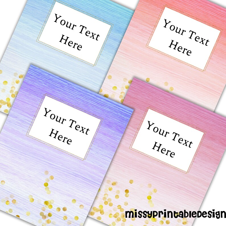 Editable Watercolor Binder Covers and Spines Printable Binder Etsy