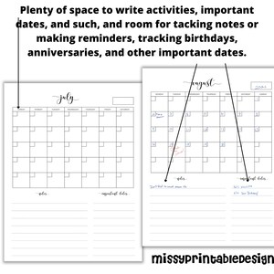 Vertical Monthly Blank Calendar, Printable Simple Calendar, 8.5x11 ...
