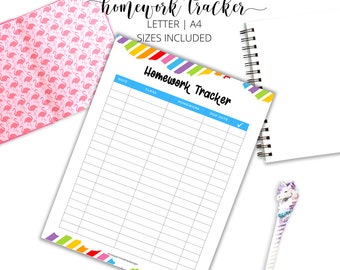 assignment deadline tracker Kids Homework Tracker, Printable Homework Log, Homework Organizer, Student Homework List, Printable Homework Tracker Assignment Tracker