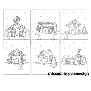 Gingerbread House Coloring Pages, Printable Christmas Coloring Pages, Christmas Party Activity, Holiday Coloring Pages, Kids Coloring Pages image 2