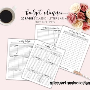 Printable Budget Planner, Financial Planner, Bi-Weekly Budget, Monthly Budget Planner,  Weekly Budget, Paycheck Budget Planner, Inserts