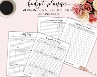 Printable Budget Planner, Weekly, Bi-Weekly, Monthly (Digital Download)