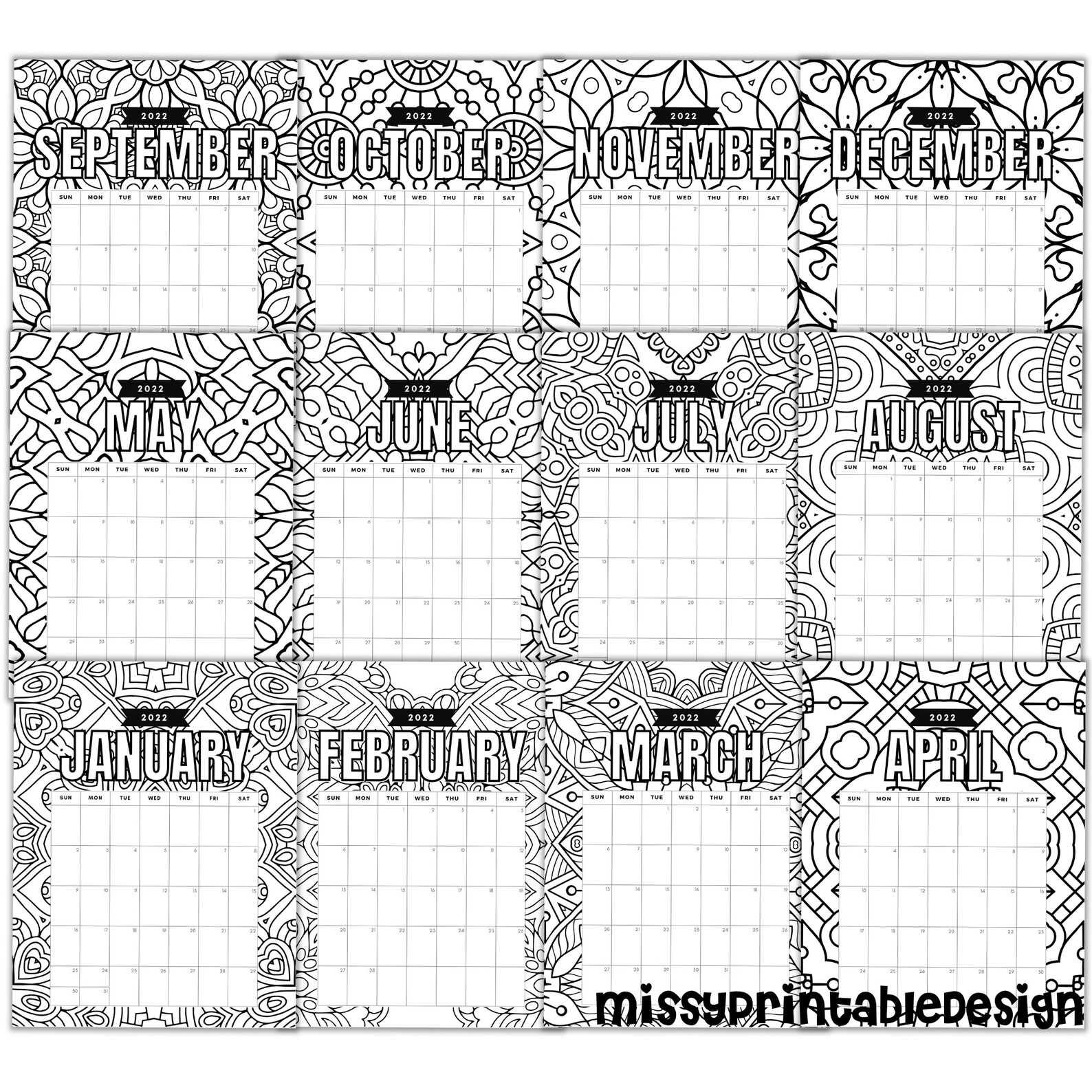2022 Printable Pattern Coloring Calendar Printable 2022 Etsy 2022-printable-pattern-coloring-calendar-printable-2022-etsy