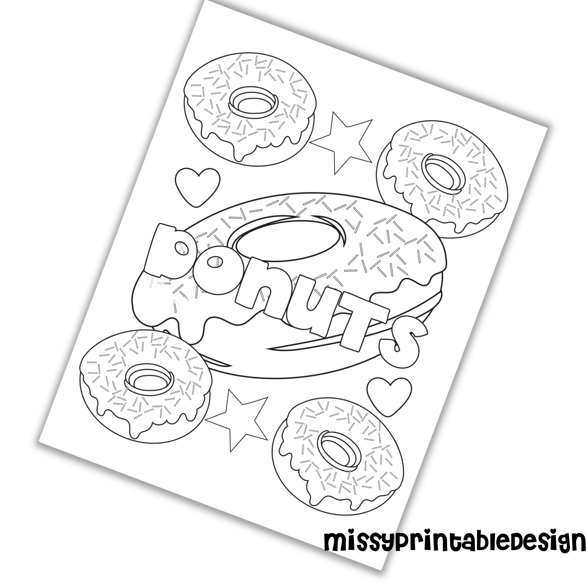 Personalized Donut Party Coloring Pages Custom Donut Birthday - Etsy