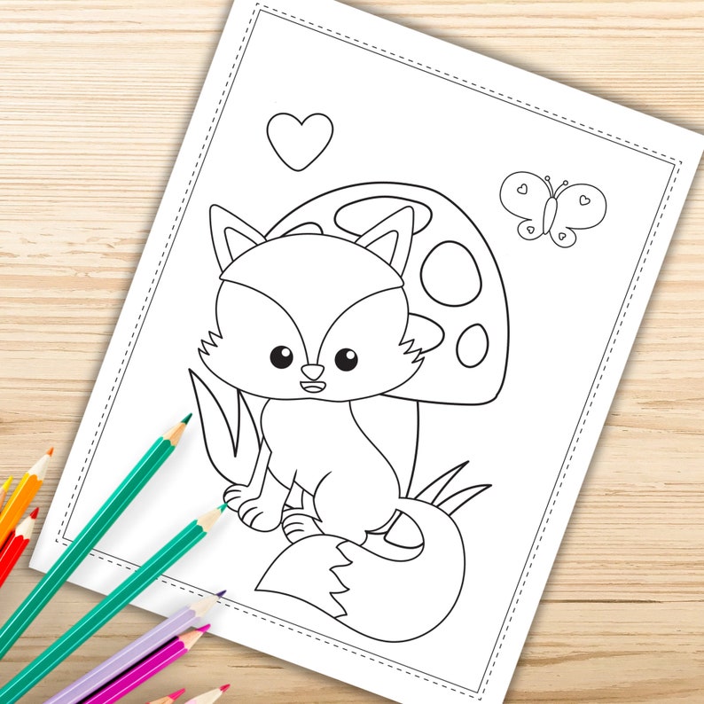 Fox Coloring Pages, Printable Fox Coloring Pages for Kids, Fox Birthday Party Activity, Kids Birthday Party image 3