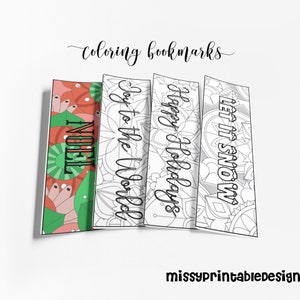 Adult Christmas Coloring Bookmarks (Set of 8), Printable Christmas Coloring Page, School Activity, Coloring for Kids, INSTANT DOWNLOAD