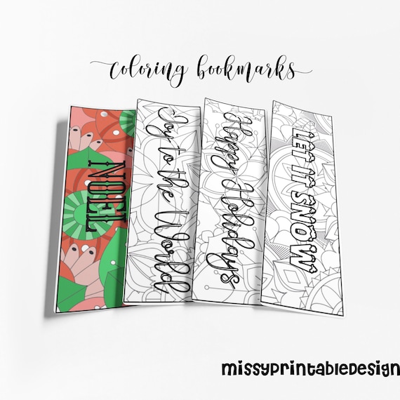 Adult Christmas Coloring Bookmarks (Set of 8), Printable Christmas Coloring Page, School Activity, Coloring for Kids, INSTANT DOWNLOAD