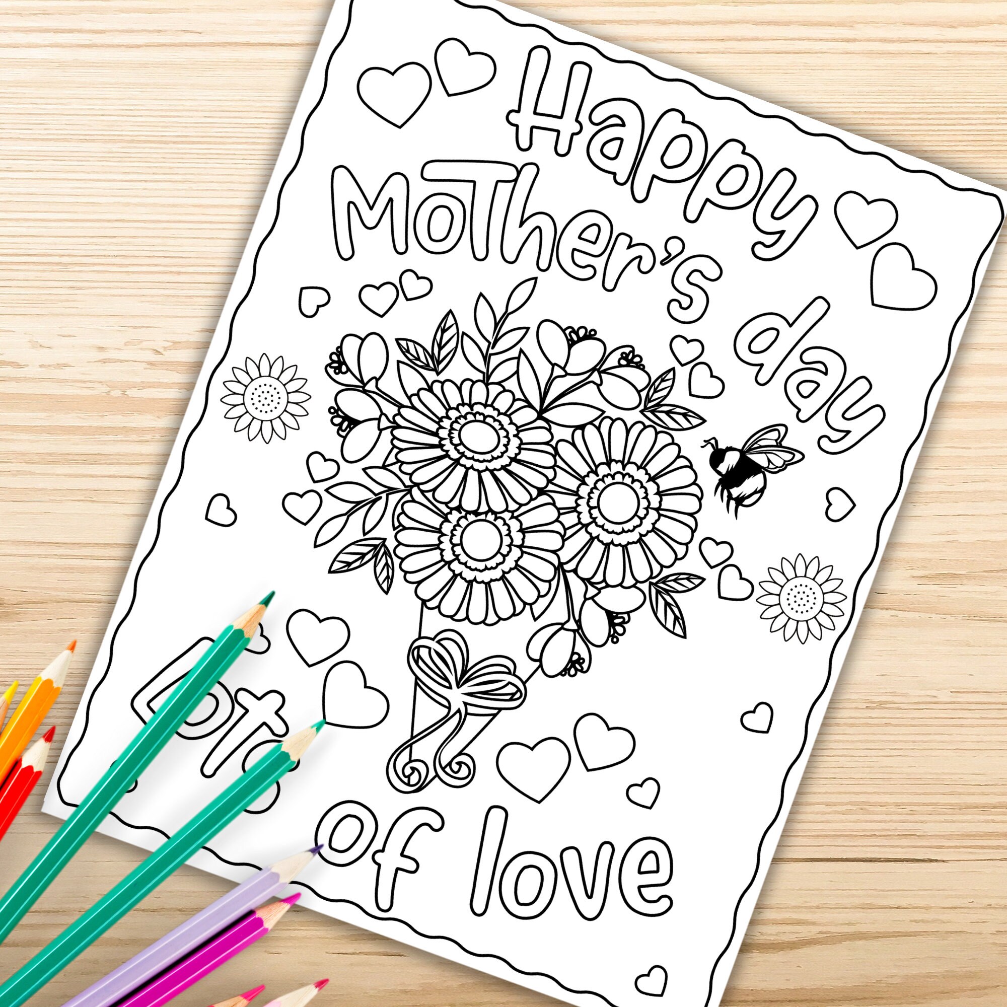 Mother's Day Coloring Arts Crafts Kits - 30Pcs Color Your Own Happy