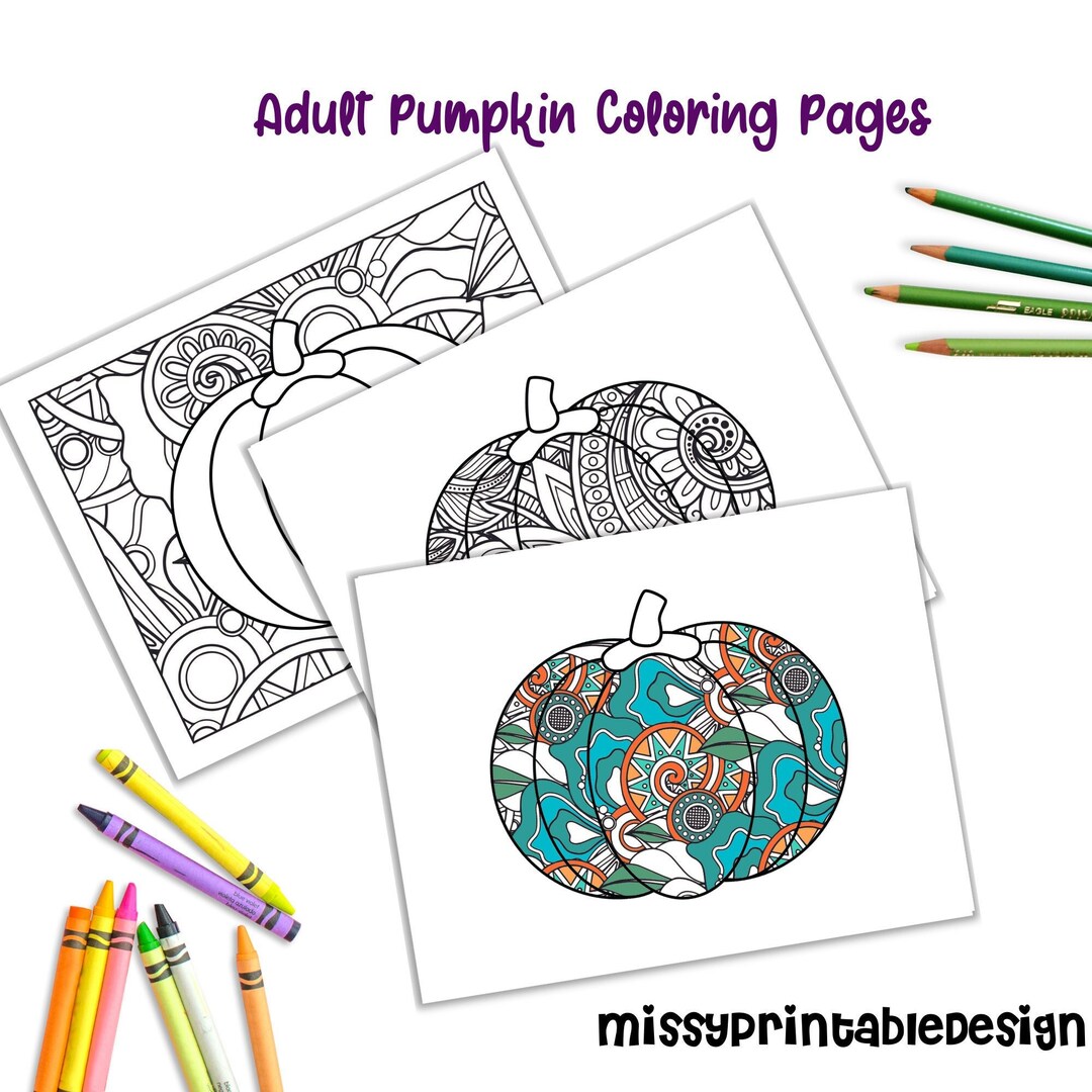 Pumpkin Coloring Pages for Adults, Printable Adult Pumpkin Coloring ...