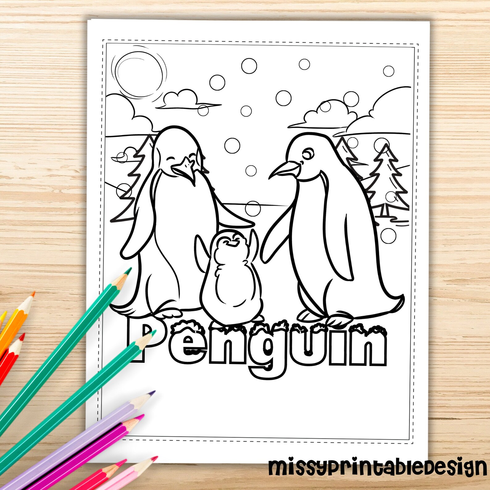 Arctic Animals Coloring Pages Printable Animal Coloring - Etsy