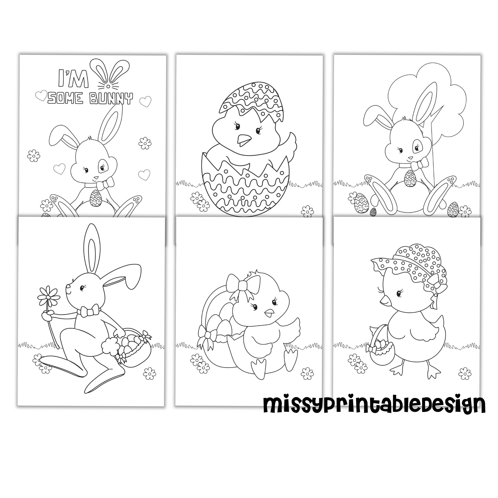 Easter Coloring Pages for Kids Printable Coloring Pages - Etsy