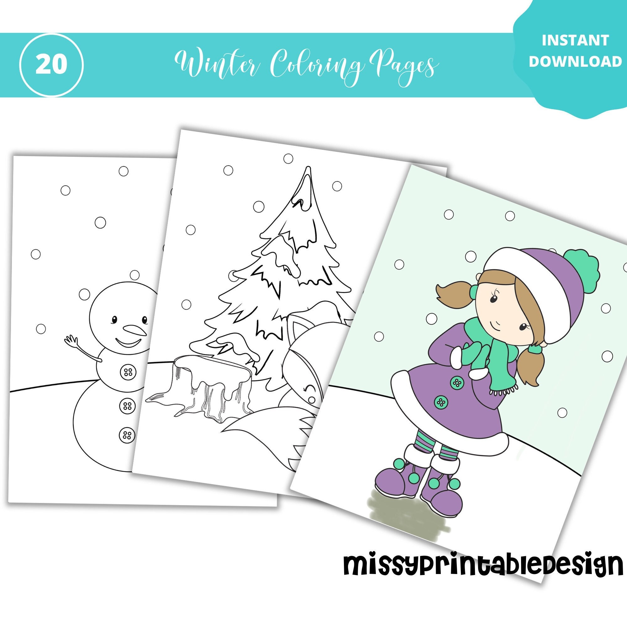 Winter Coloring Pages, Printable Winter Coloring Pages for Kids, Teens, Adults, Winter Coloring Pages