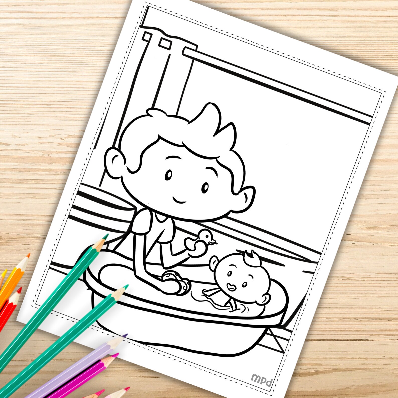 Day With Daddy Coloring Pages Printable Daddy Coloring Book | Etsy
